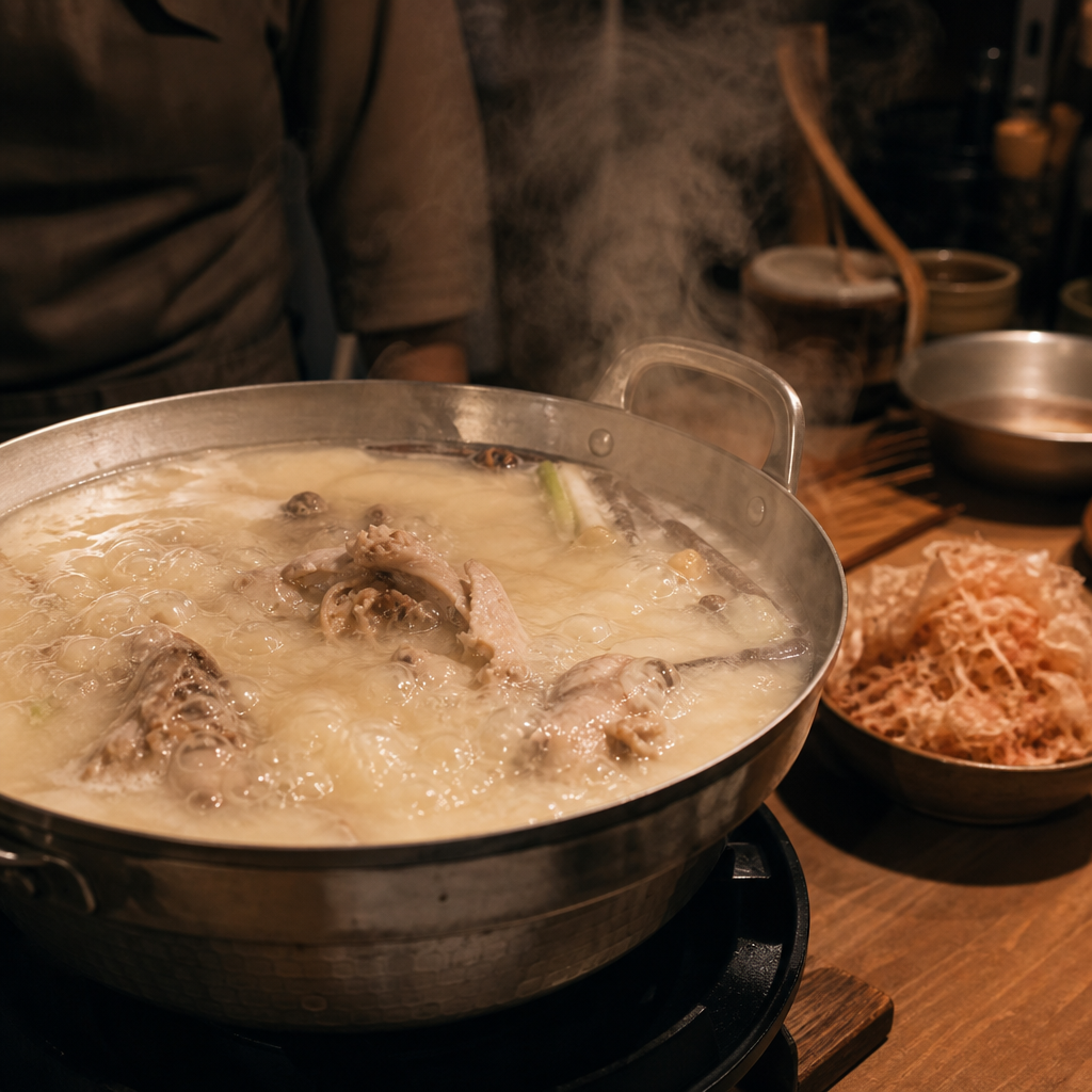 白湯は強火で濃く炊く