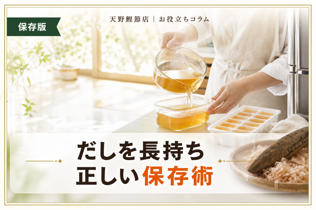 だしソムリエが教える「だしの保存方法」まとめ｜冷蔵・冷凍・常温の正しい扱い方