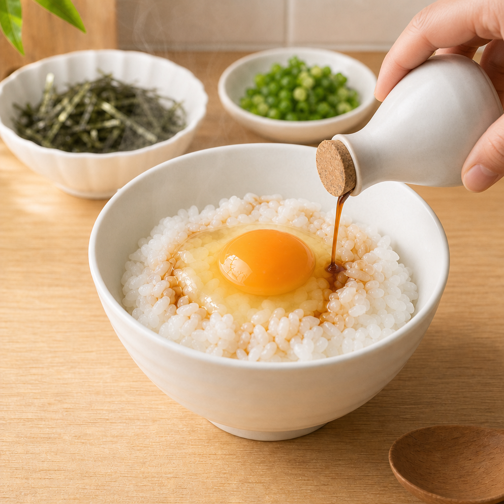 工程3 醤油を垂らす