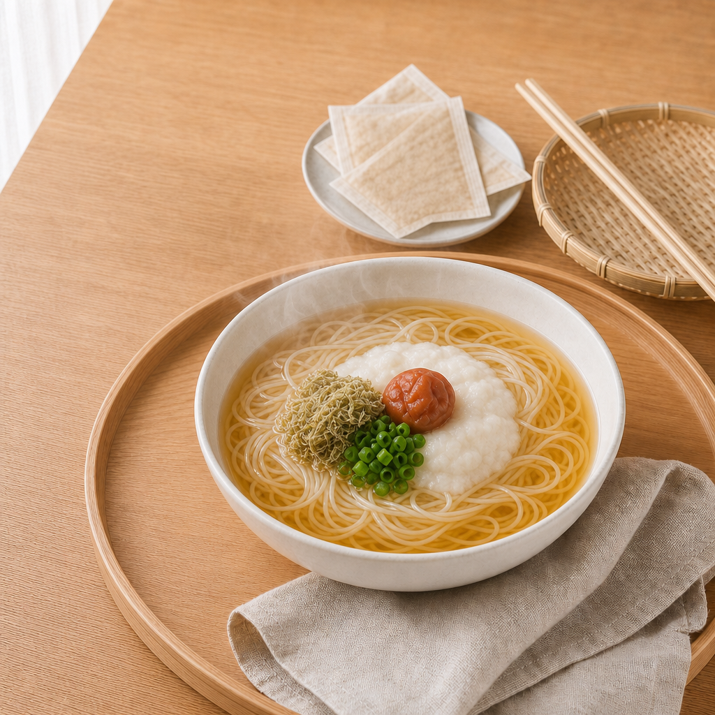 極みだしの梅とろろにゅうめんの完成写真