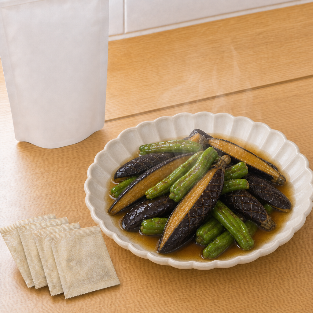 なすとししとうの焼きあごだし南蛮の完成写真