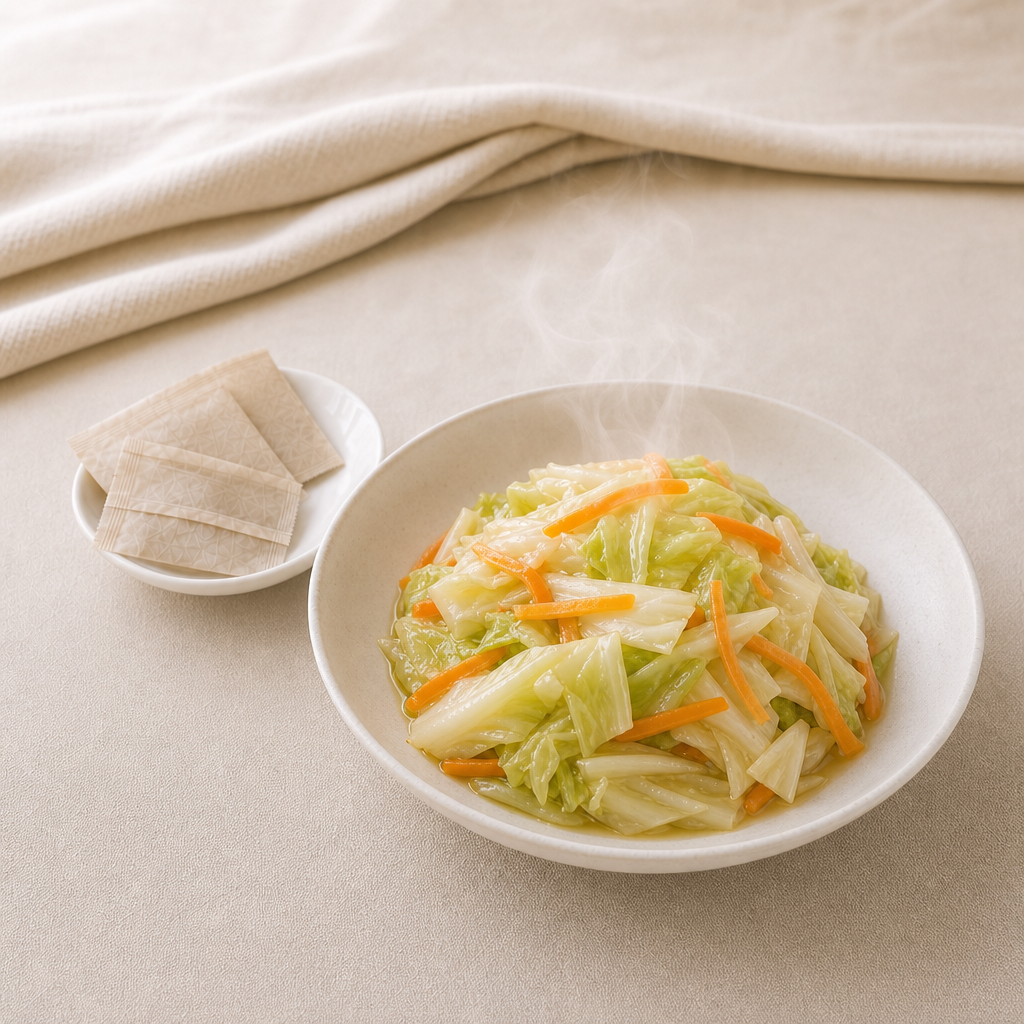春キャベツとにんじんの昆布だし浅漬けの完成写真
