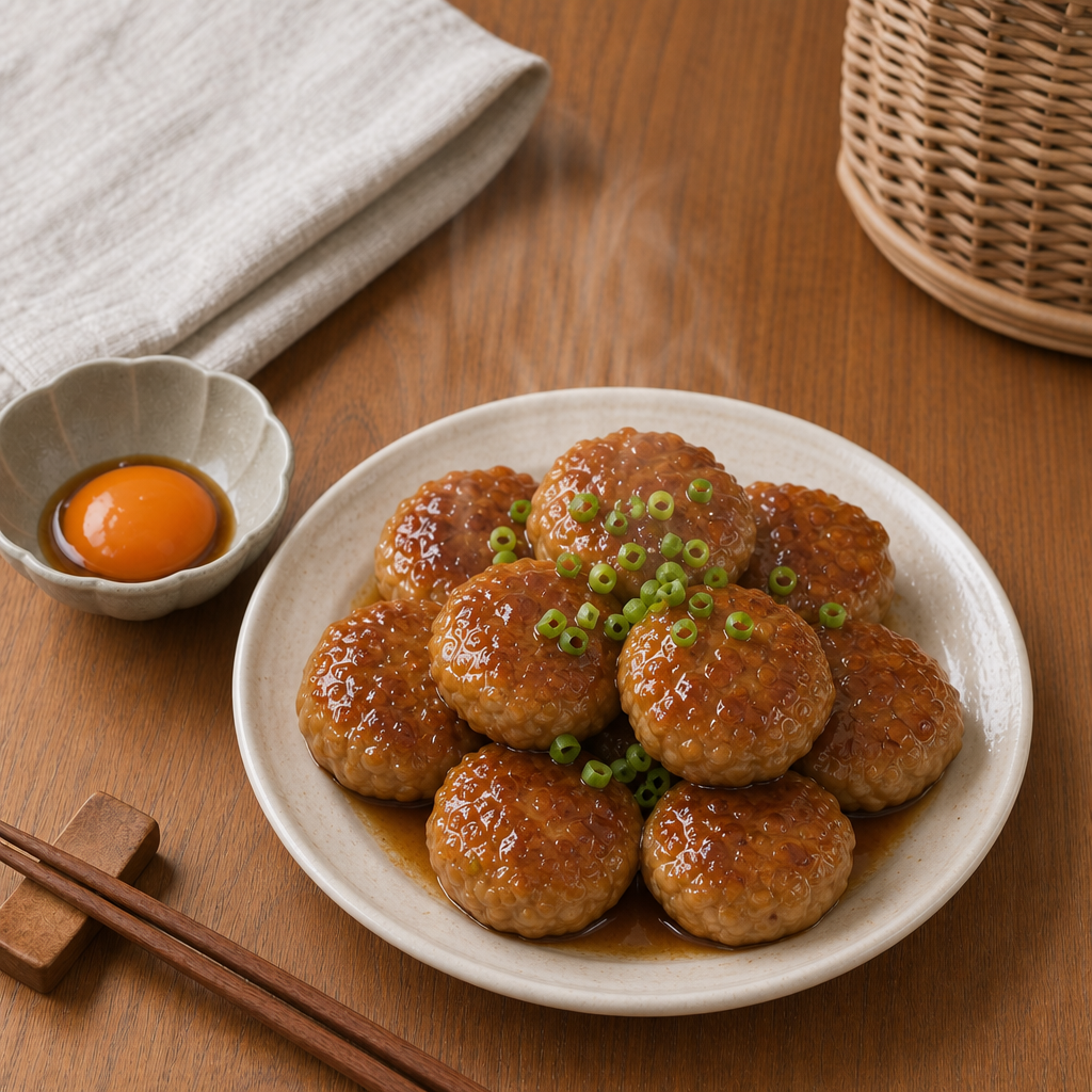 だし香る鶏つくねの甘辛焼きの完成写真