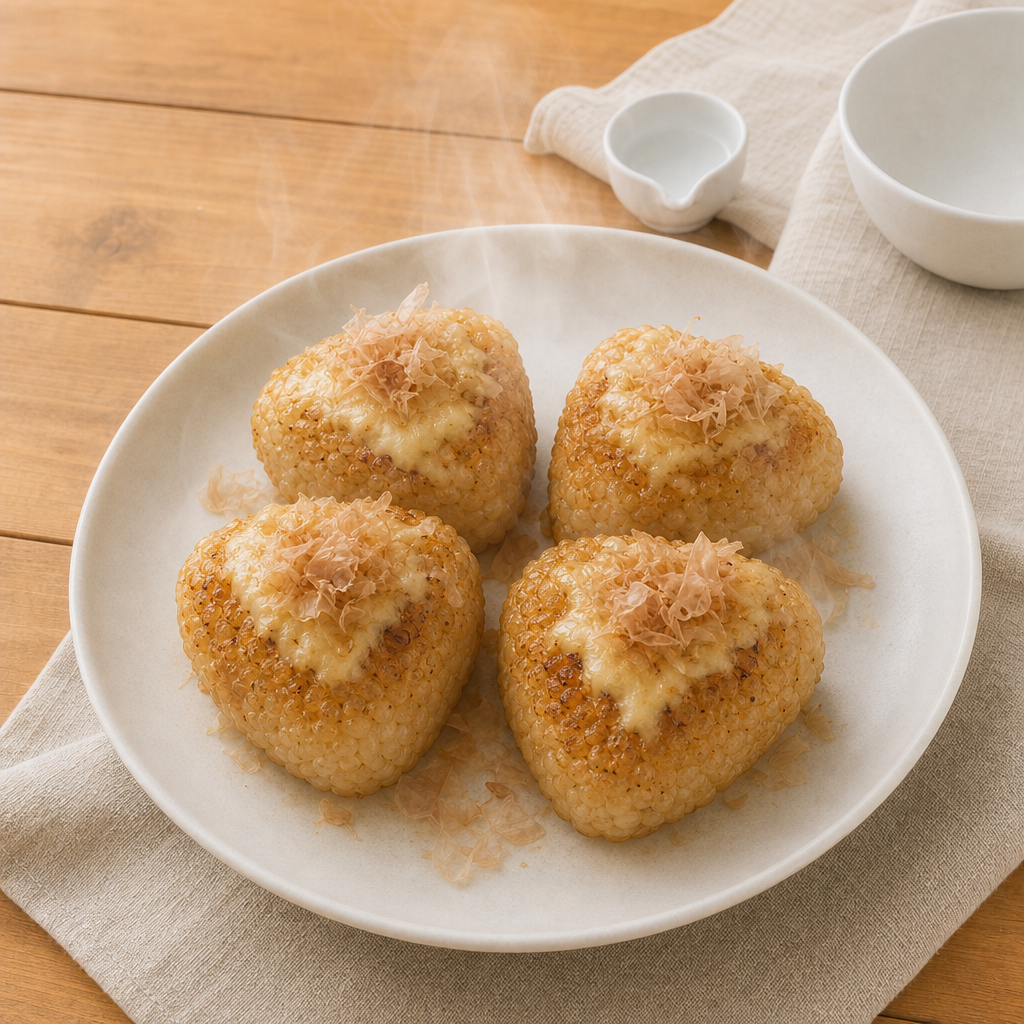 おかかチーズ焼きおにぎりの完成写真