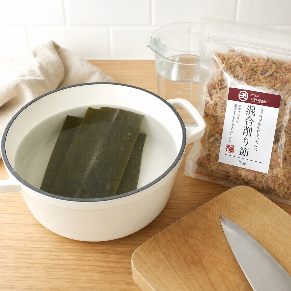工程1 昆布を浸す